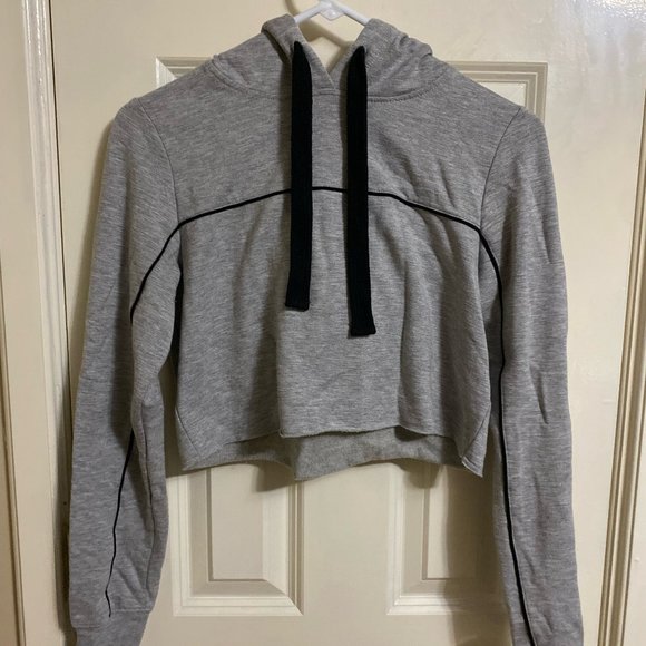 Garage Grey Cropped Hoodie - Picture 1 of 5